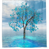 クリスタルブルーツリー シャワーカーテン (正面)