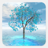 クリスタルブルーツリー スクエアシール (正面)