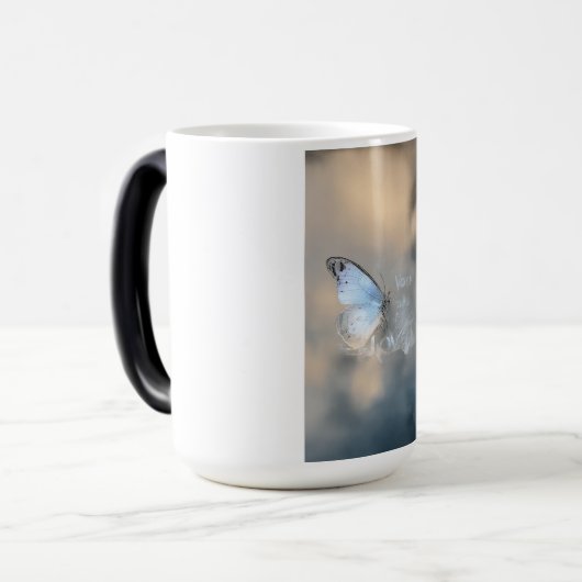 クリスタルブルーバタフライマグ モーフィングマグカップ (正面左)