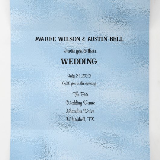 クリスタルブルーマリーナ結婚スタイル 三つ折り招待状 (内部中)