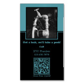 クリスタルブルー💧🔍水漏れ検知：オーダーメイド配管 マグネット名刺 (正面縦)