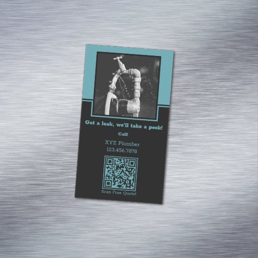 クリスタルブルー💧🔍水漏れ検知：オーダーメイド配管 マグネット名刺 (インサイチュ)