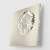 クリスタルプラネット金ゴールドセピアモダン概念 スクエア壁時計 (傾斜)