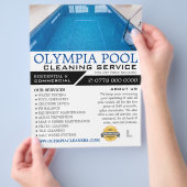 クリスタルプール、スイミングプールクリーニン広告グ チラシ (手)