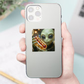クリスタルホットドッグを持つ宇宙人 シール (スマートフォン)
