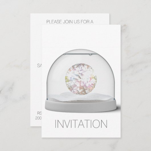 クリスタルホワイトスワロフスキークラブパーティーVIP招待状 招待状 (正面/裏面)