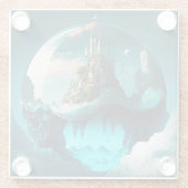 クリスタルボールに入った城 ガラスコースター (裏面)