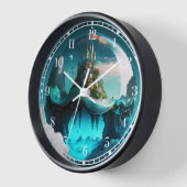 クリスタルボールに入った城 壁時計 (傾斜)