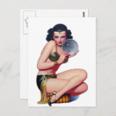 クリスタルボールをじっと見る ポストカード (正面/裏面)