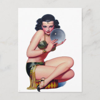 クリスタルボールをじっと見る ポストカード