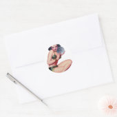 クリスタルボールをじっと見る ラウンドシール (封筒)