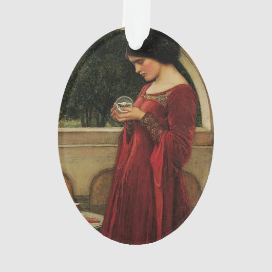 クリスタルボールを持つ女性(ウォーターハウスによる絵画) オーナメント (裏面)