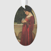 クリスタルボールを持つ女性(ウォーターハウスによる絵画) オーナメント (正面)