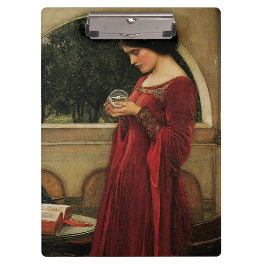 クリスタルボールを持つ女性(ウォーターハウスによる絵画) クリップボード (正面)