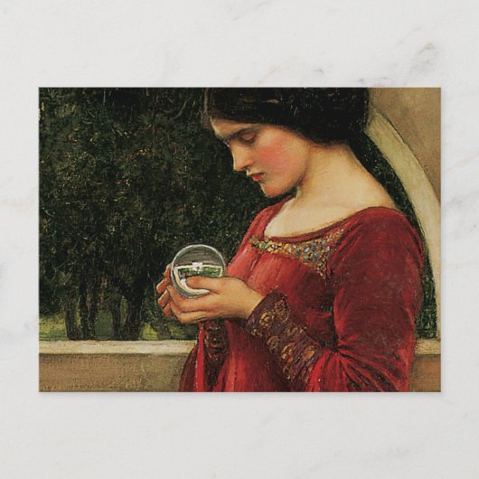 クリスタルボールを持つ女性（ウォーターハウスによる絵画） ポストカード (正面)