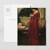 クリスタルボールを持つ女性(ウォーターハウスによる絵画) ポストカード (正面/裏面)