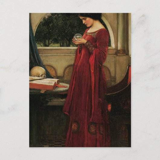 クリスタルボールを持つ女性(ウォーターハウスによる絵画) ポストカード (正面)