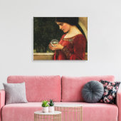 クリスタルボールウーマンウォーターハ絵画ウス キャンバスプリント (インサイチュ (リビング))