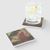 クリスタルボールウーマンウォーターハ絵画ウス ストーンコースター (横)