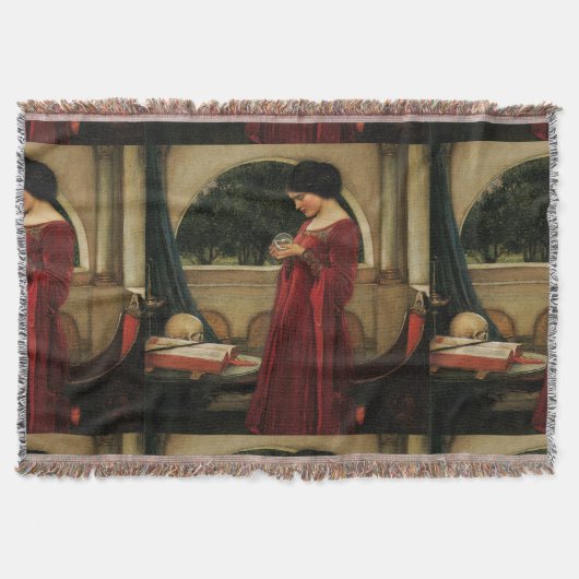 クリスタルボールウーマンウォーターハ絵画ウス スローブランケット (正面)