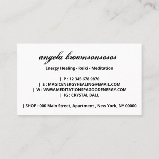 クリスタルボールエネルギー霊気瞑想 名刺 (裏面)