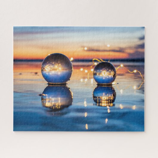 クリスタルボールビーチサンセット ジグソーパズル (横)