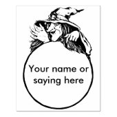 クリスタルボール付きウィッチ2イラストレーションアートスタンプ ラバースタンプ (インプリント)