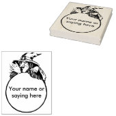 クリスタルボール付きウィッチ2イラストレーションアートスタンプ ラバースタンプ (押印)