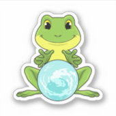 クリスタルボール付きカエル シール (正面)