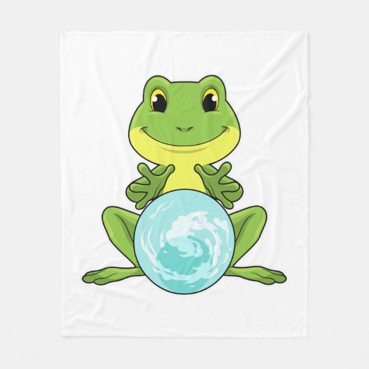 クリスタルボール付きカエル フリースブランケット (正面)