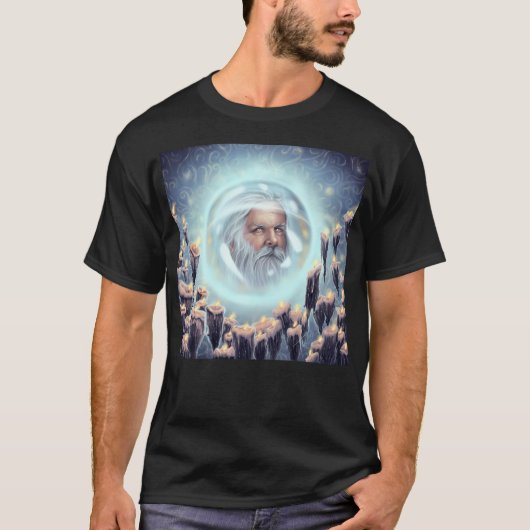 クリスタルボール内にロック – ウィザード囲み Tシャツ (正面)