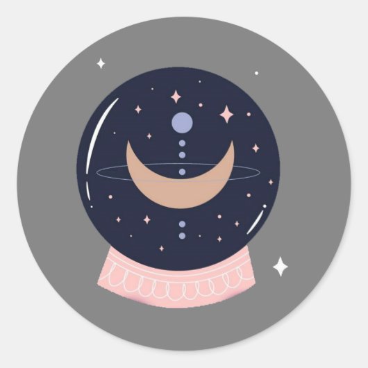 クリスタルボール神秘的なサイキック ラウンドシール (正面)