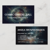 クリスタルボール精神媒体タロットリーダブラック 名刺 (正面/裏面)