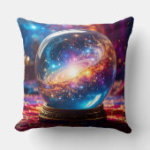 クリスタルボール – 私はあなたの未来に宇宙のイベントを見る クッション (正面)