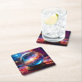 クリスタルボール – 私はあなたの未来に宇宙のイベントを見る スクエアペーパーコースター (インサイチュ)
