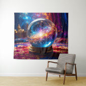 クリスタルボール – 私はあなたの未来に宇宙のイベントを見る タペストリー (インサイチュ(横))