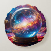 クリスタルボール – 私はあなたの未来に宇宙のイベントを見る ラウンドクッション (裏面)