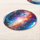 クリスタルボール – 私はあなたの未来に宇宙のイベントを見る ラウンドペーパーコースター (アングル)