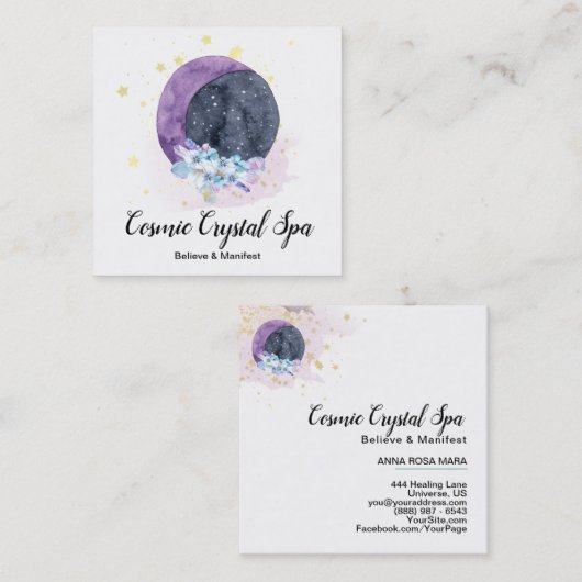 *~*クリスタルムーン·スカイ·コスモス·スターズ·ユニバース スクエア名刺 (正面/裏面)