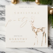 クリスタルモダントナリーニュートラルクリスマスパーティー 招待状