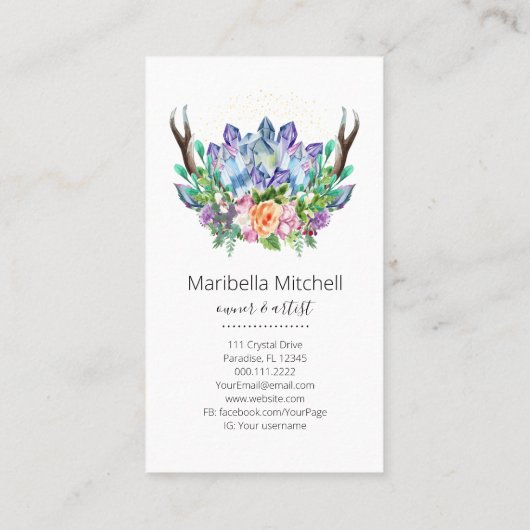 クリスタルヨガエネルギーヒーラーサイキック霊気スパ 名刺 (裏面)