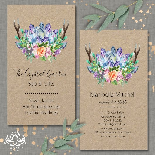 クリスタルヨガエネルギーヒーラーサイキック霊気スパ 名刺