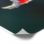 クリスタルライニング霜で覆われた赤い葉 ポスター (角)