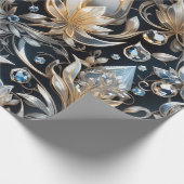 クリスタルラグジュアリーフラワーフィリグラーラッピング紙 ラッピングペーパー (角)