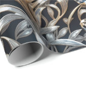 クリスタルラグジュアリーフラワーフィリグラーラッピング紙 ラッピングペーパー (ロールコーナー)