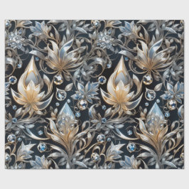 クリスタルラグジュアリーフラワーフィリグラーラッピング紙 ラッピングペーパー