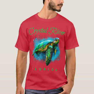 クリスタルリバーフロリダウォーターカラーウミガメ Tシャツ