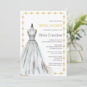 クリスタルルック結婚ズガウンブライダルシャワー 招待状 (スタンド正面)