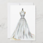 クリスタルルック結婚ズガウンブライダルシャワー 招待状 (裏面)