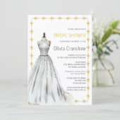 クリスタルルック結婚ズガウンブライダルシャワー 招待状 (スタンド正面)